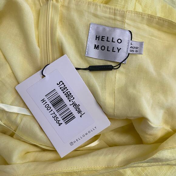 Hello Molly NWT Yummy Love Dress In Yellow Women’s‎ Size L Summer Party - Picture 2 of 9